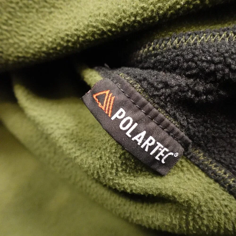 The North Face Polartec Quarter Zip Fleece Men’s Large Green Outdoor‎ Pullover